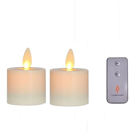 Luminara Flickering Tealight Candle Ivory Flameless With Remote Timer