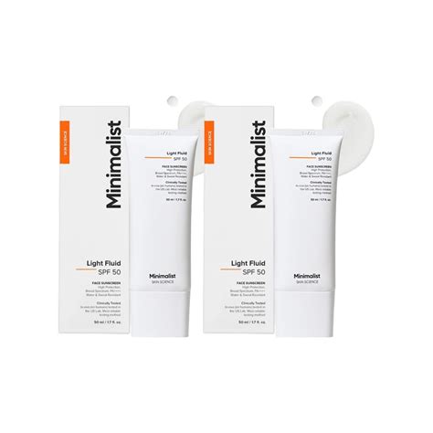 minimalist light fluid face sunscreen spf  pa pack   price