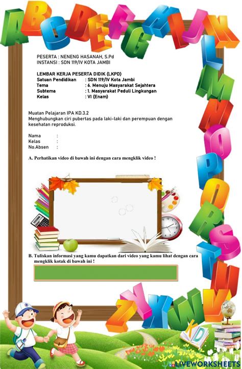 pubertas interactive activity  worksheets