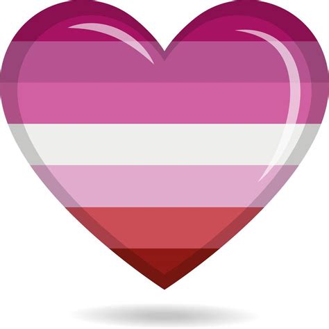 Lesbian Pride Flag In Heart Shape Illustration Vector Art At