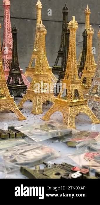 Eiffel tower souvenirs. Souvenirs of the Eiffel tower with the real ...