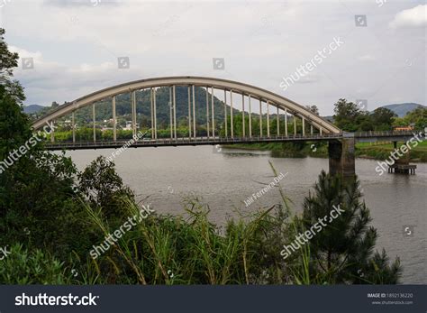 Archshaped Bridge Under River Access Da Stock Photo 1892136220