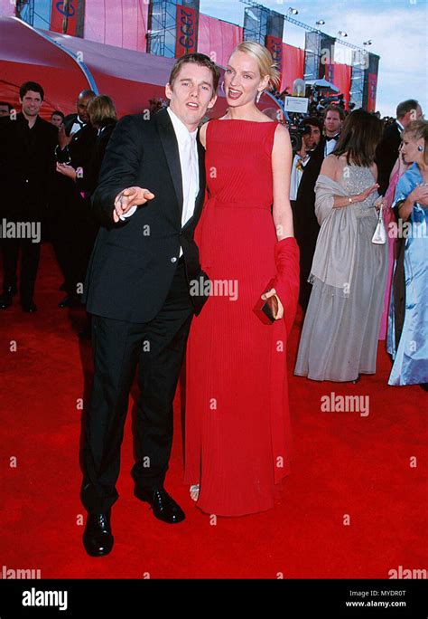 Uma Thurman With Husband Ethan Hawke 2 Red Carpet Event Hi Res Stock