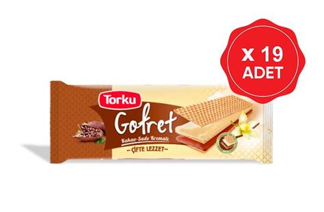 Torku Karamel ve Fındık Kremalı Gofret 142 Gr x 19 Adet Marketpaketi