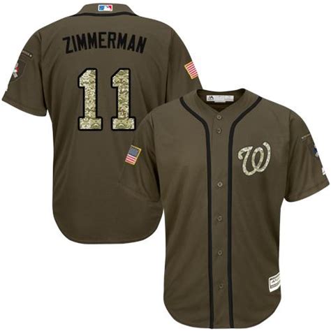 Nationals #11 Ryan Zimmerman Green Salute to Service Stitched MLB ...