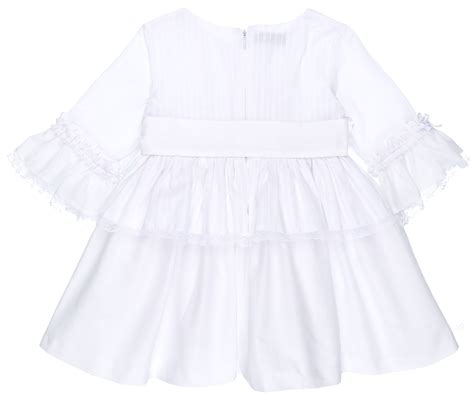 Nekenia Vestido Ni A Algod N Blanco Con Plisados Lazada Cintura