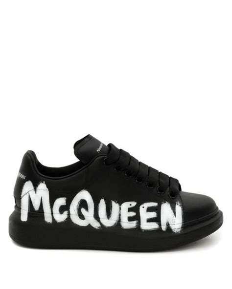 Alexander McQueen Graffiti-print Oversized Sneakers in Black | Lyst