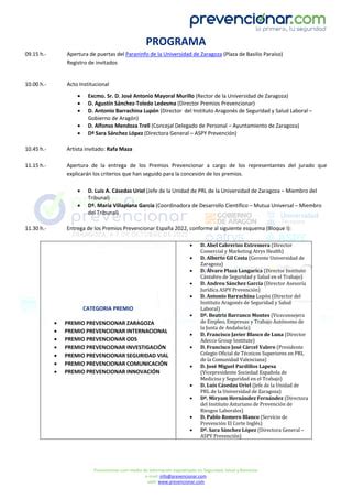 Programa Gala Premios Prevencionar Pdf