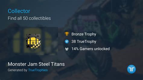 Collector Trophy In Monster Jam Steel Titans