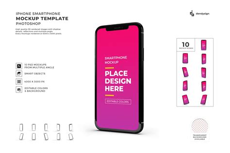 Smartphone Mockup Template Set