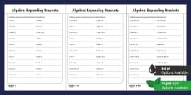 Expanding Expressions Colour By Number Ks Maths Twinkl