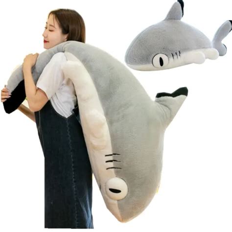 Giant Shark Plush Pillow Soft Toy Stuffed Blue Shark Animal Pillow