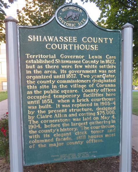 Shiawassee County Courthouse Marker Corunna Michigan A Photo On Flickriver