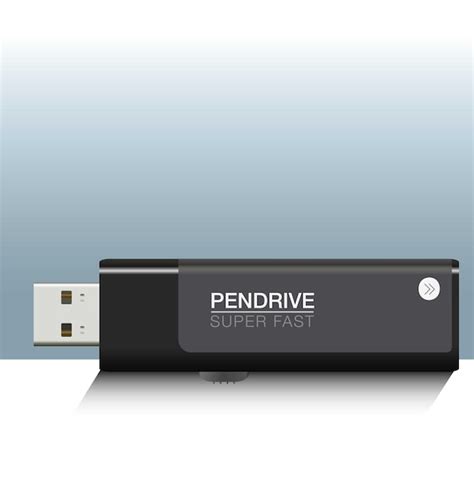 Pendrive Realista Negro Hecho En Vectores Pendrive Vista Frontal