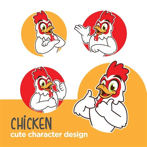 Premium Vector Mascot Or Sticker Character Chicken Designs