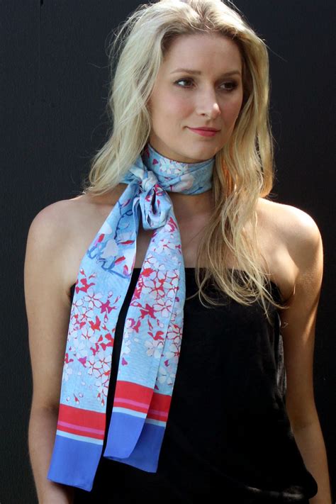 Elegant Magnolia Silk Scarf