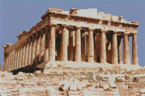 Greek Parthenon Acropolis Athens Greece Counted Cross Stitch Kit X