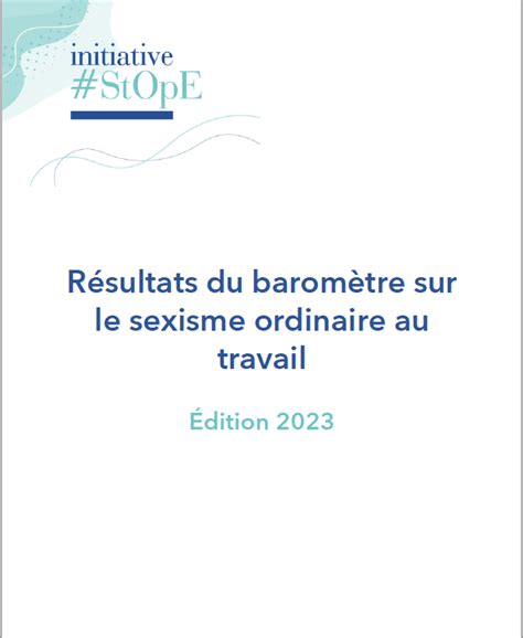 Afmd Résultats Du Baromètre Sur Le Sexisme Ordinaire Au Travail 2023