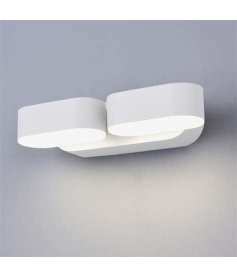 Aplique Led Doble Giratorio Pared W Blanco Aluminio