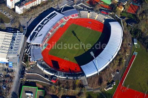 Kassel von oben Sportstätten Gelände der Arena des Stadion Auestadion