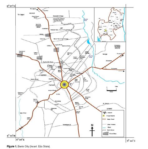 Map Of Edo State Showing Benin City