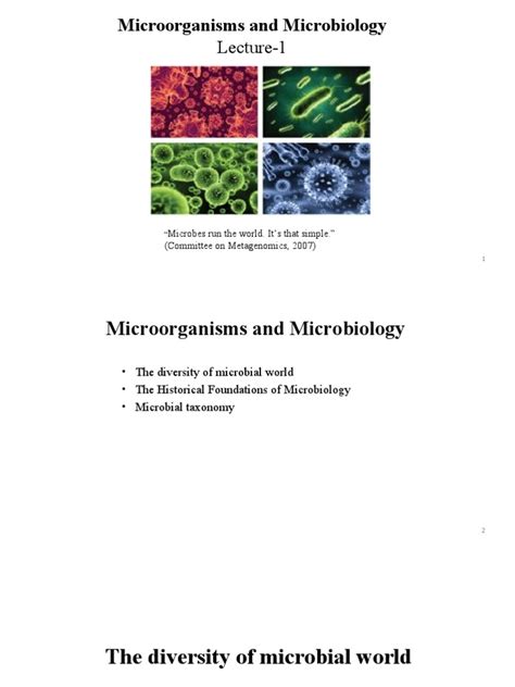 Lecture 1 Introduction To Microbiology | PDF | Microorganism | Cell ... 