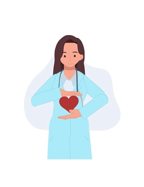 Premium Vector Doctor Cardiologist And Healthy Heart Concept Female