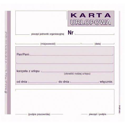 Karta Urlopowa