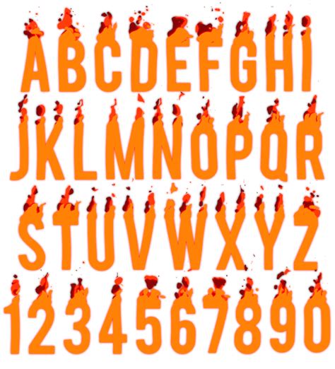 Fire Alphabet Fonts