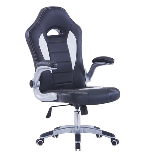 Fauteuil De Bureau Simili Cuir Noir Et Blanc Racing Leroy Merlin