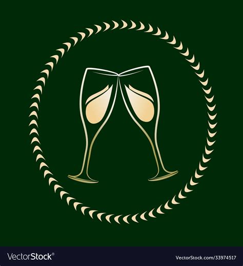 Champagne Glasses Logo Design Royalty Free Vector Image