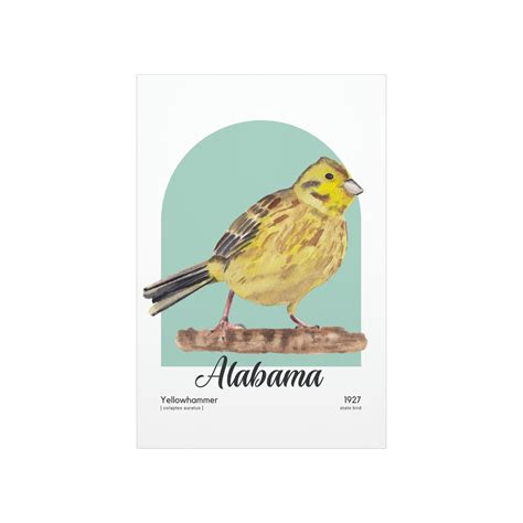 Alabama State Bird Poster Yellowhammer Wall Art Northern Flicker