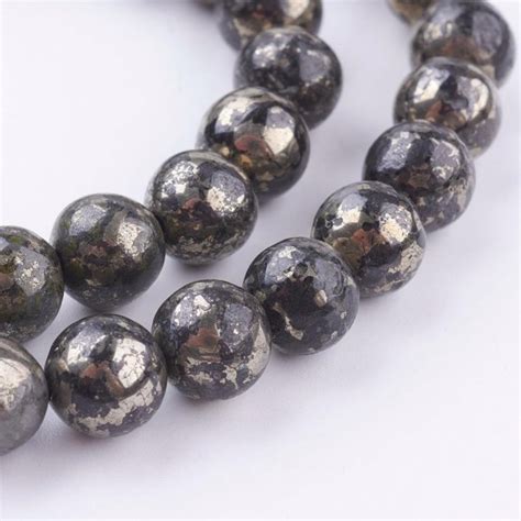 Perle Ronde En Pyrite Naturelle Diam Tre Mm Perlesalouest