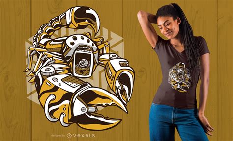 Descarga Vector De Diseño De Camiseta Steampunk Scorpion