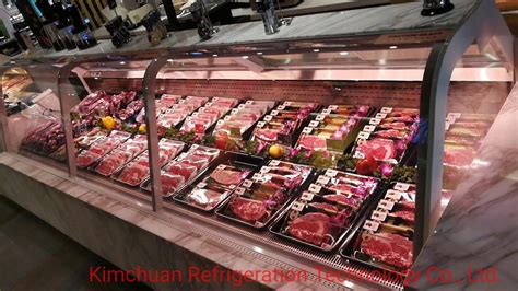 Beef Chiller Display Meat Showcase Super Market Cold Cabinet