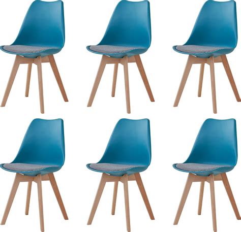 Idmarket Lot De Chaises Scandinaves Sara Bleu Canard Pour Salle