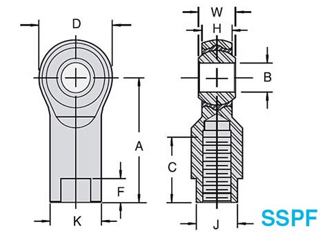 Stainless Steel Spherical Bearing Rod Ends SSPM SSPF Metric Ball