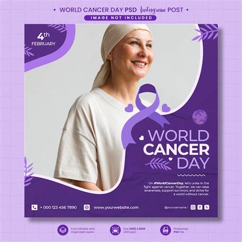 Premium Psd Psd World Cancer Day Awareness Instagram Or Social Media