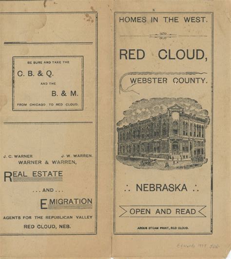 Homes In The West. Red Cloud, Webster County. Nebraska. Red Cloud And ...