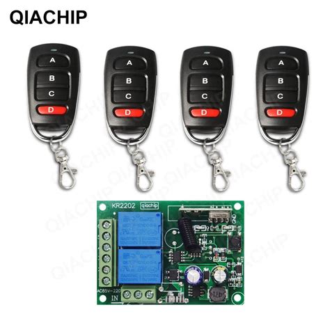 06I QIACHIP 433MHz Universal Remote Control Switch AC 110 220V 10A 2CH