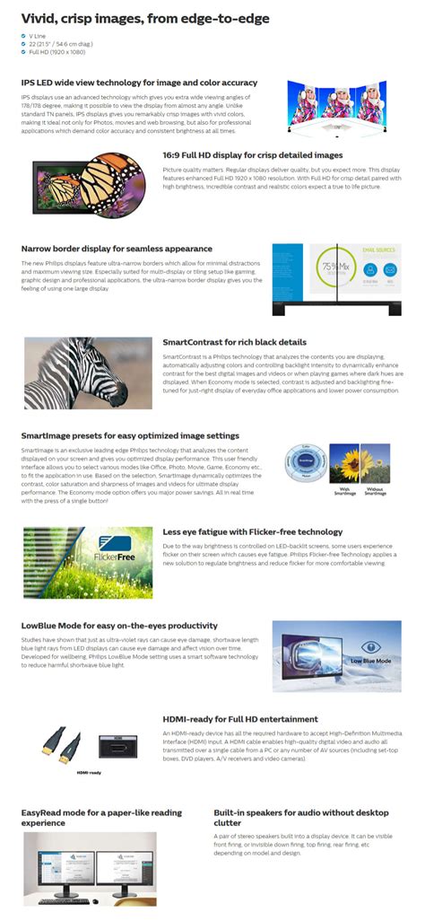 Buy Philips 223V7QHAB FHD IPS 22in Monitor [223V7QHAB] | PC Case Gear ...