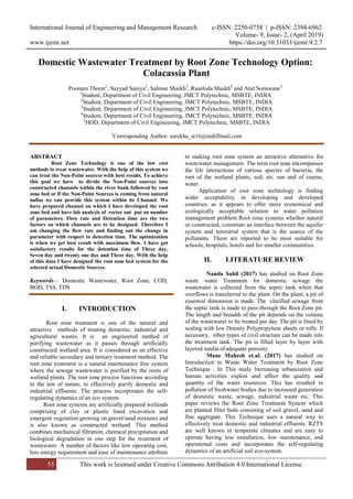 Domestic Wastewater Treatment By Root Zone Technology Option