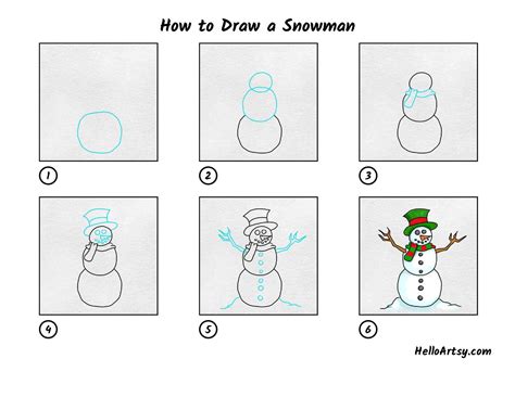 how to draw snowman