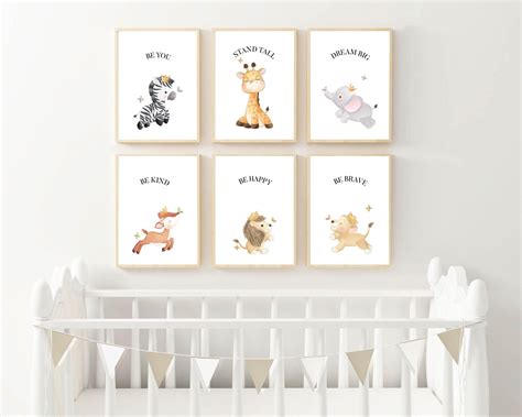 Printable Baby Animal Prints For Nursery Wall Art Decor Safari Nursery