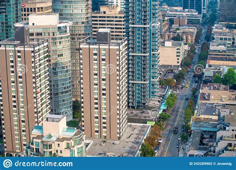 Vancouver, Canada - August 9, 2017: Aerial View of Downtown Vancouver ...