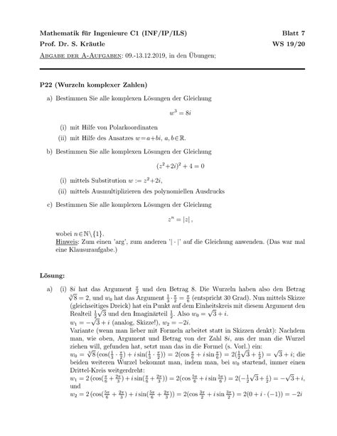 Loesung 7 A P aufgaben mit Lösungen Mathematik f ur Ingenieure C1