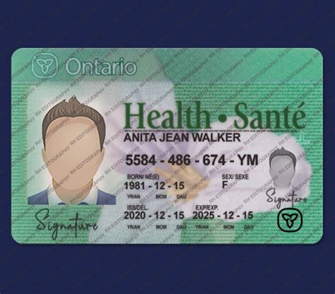 Canada Health Card PSD Template RH Editography