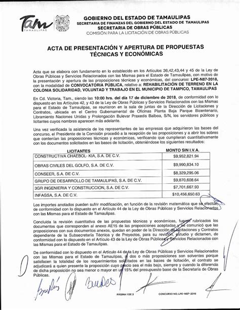 Pdf Acta De Presentaci N Y Apertura De Propuestas Laci N