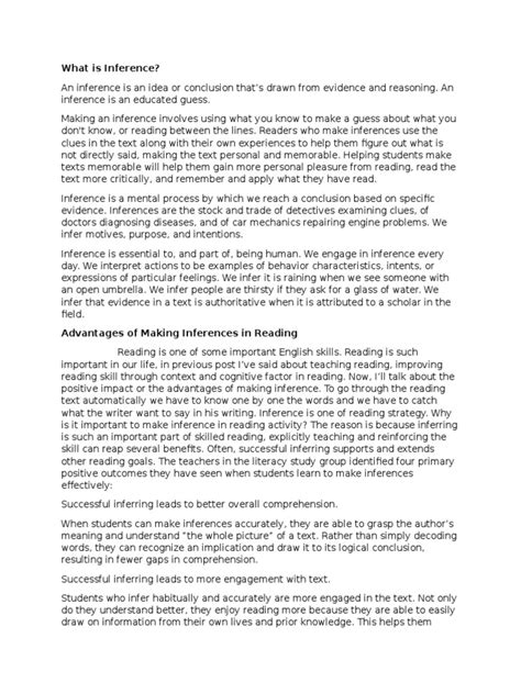 inference  reading process inference