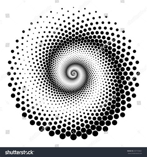 Design Spiral Dots Backdrop Abstract Monochrome Stock Vector 297733661